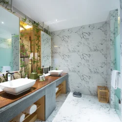Bathroom renovation mid-stage — waterproofing and substrate prep