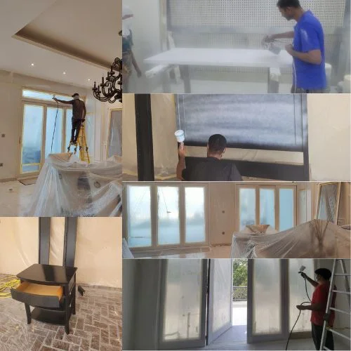 Samra Facilities painters working in a Dubai property