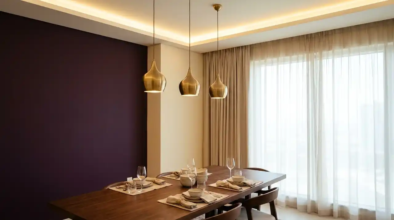 Dining room repainted with consistent coverage across every wall