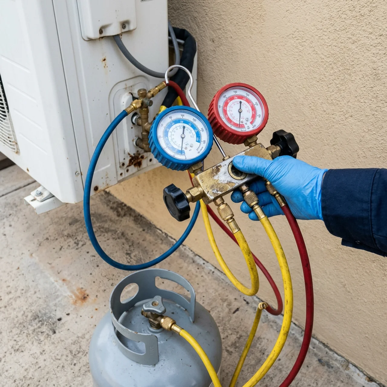 AC gas refill completed by Samra Facilities in Dubai