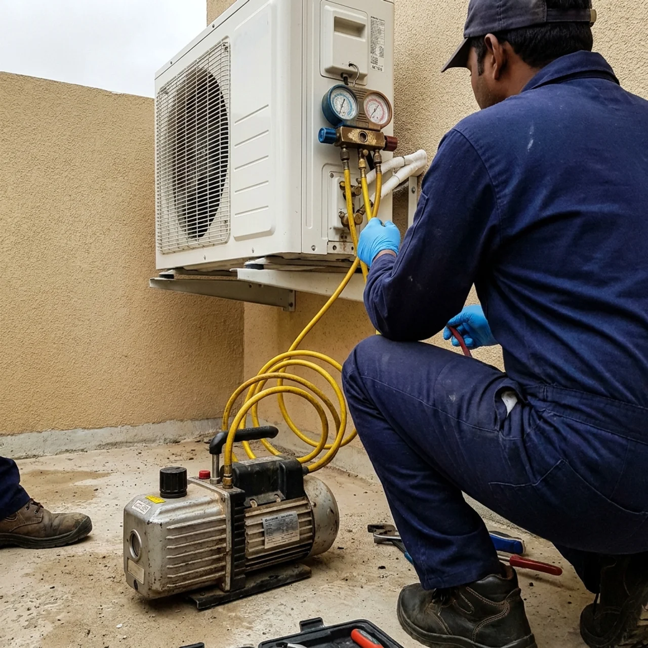 AC rectification and gas refill by Samra Facilities in Dubai