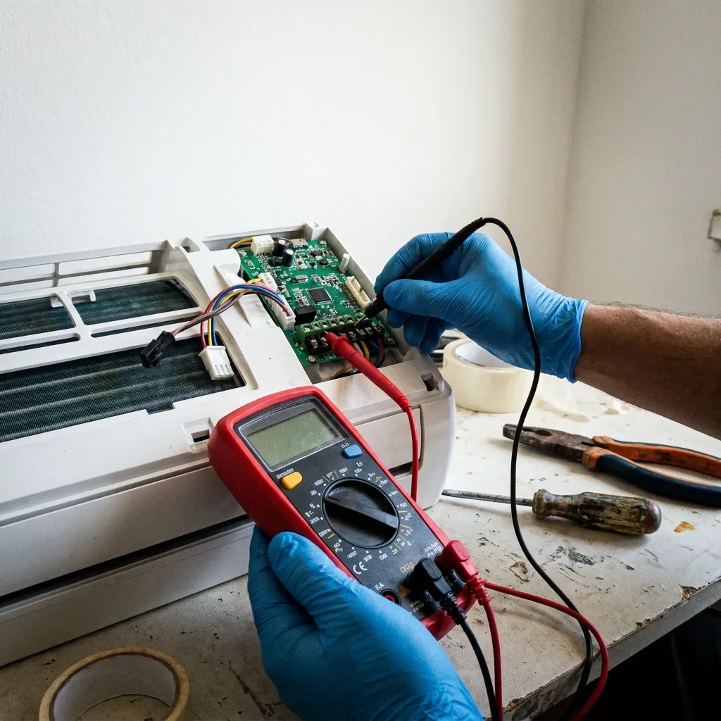 AC electrical board rectification by Samra Facilities in Dubai